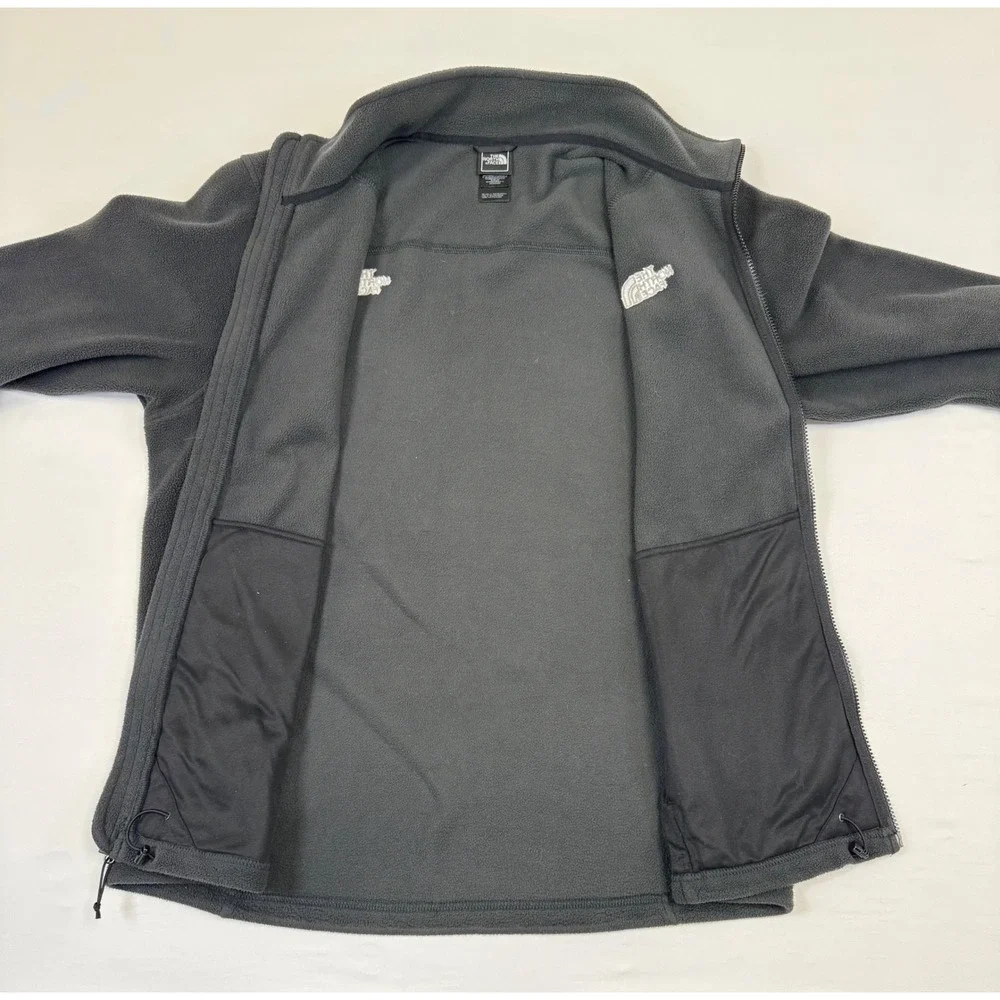 The North Face Jacket Men Large Grey Flashdry Fleece Full Zip Long Sleeve Hiking